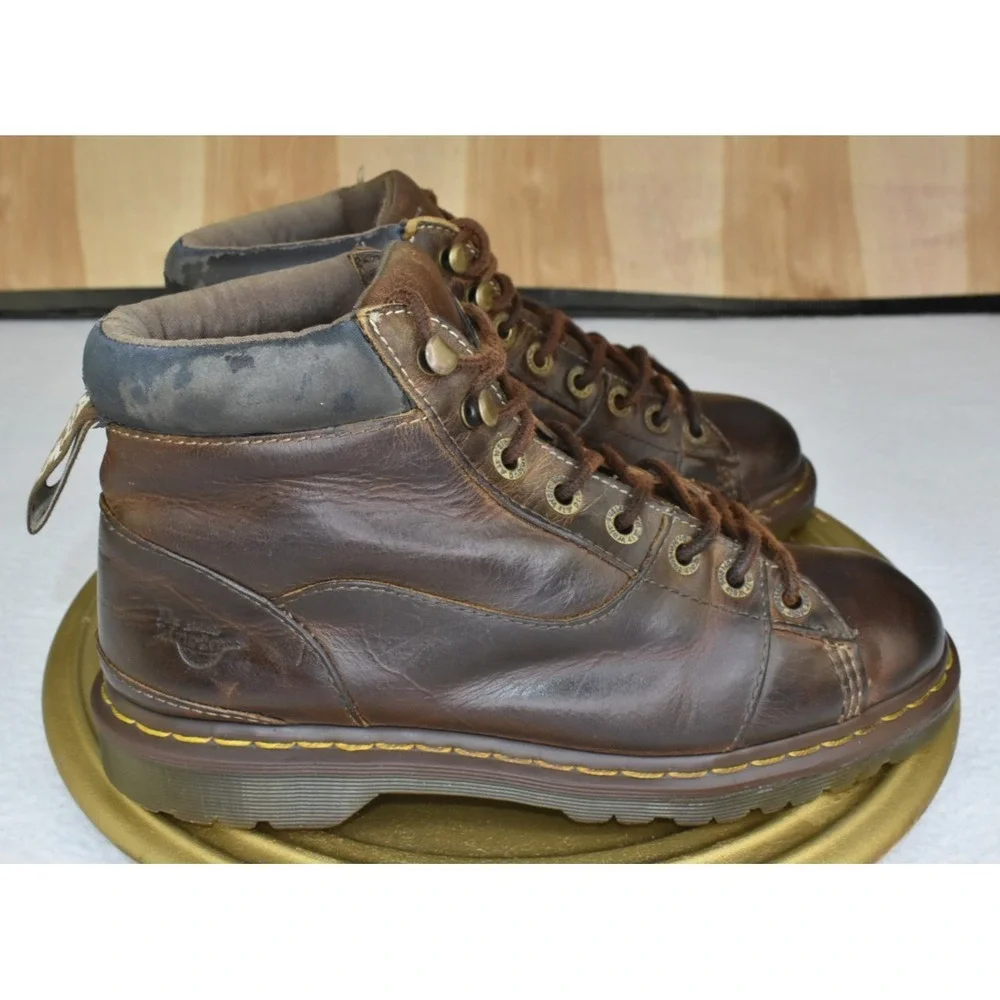 Dr. Martens Alderton Men Boots Size 9 Brown Leather  Work Distressed Chunky Sole